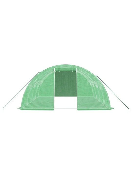 Skleník s ocelovým rámem zelený 16 m² 4 x 4 x 2 m