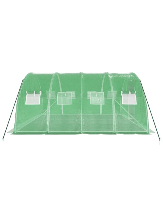 Skleník s ocelovým rámem zelený 16 m² 4 x 4 x 2 m