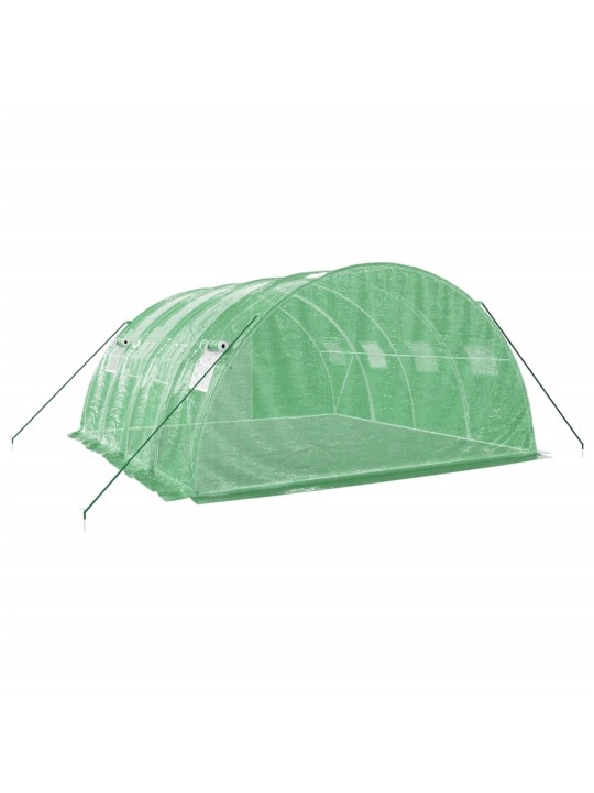 Skleník s ocelovým rámem zelený 16 m² 4 x 4 x 2 m