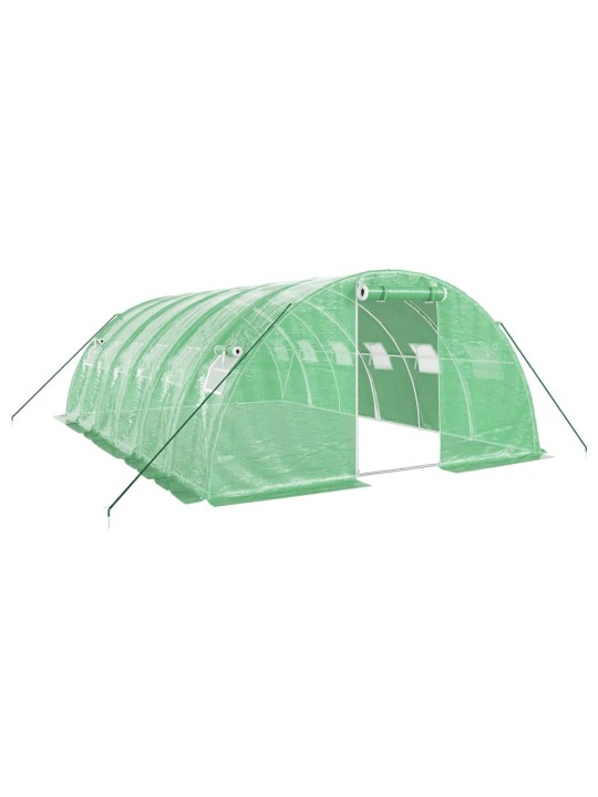 Skleník s ocelovým rámem zelený 24 m² 6 x 4 x 2 m