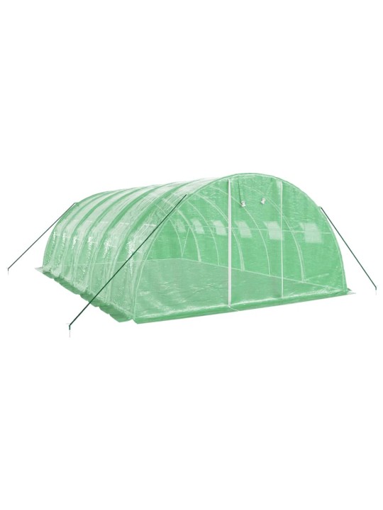 Skleník s ocelovým rámem zelený 24 m² 6 x 4 x 2 m