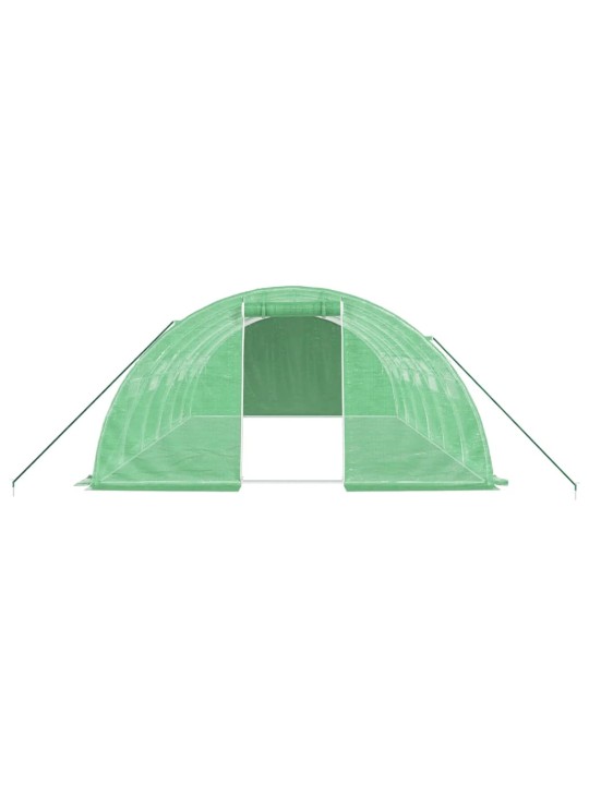 Skleník s ocelovým rámem zelený 24 m² 6 x 4 x 2 m