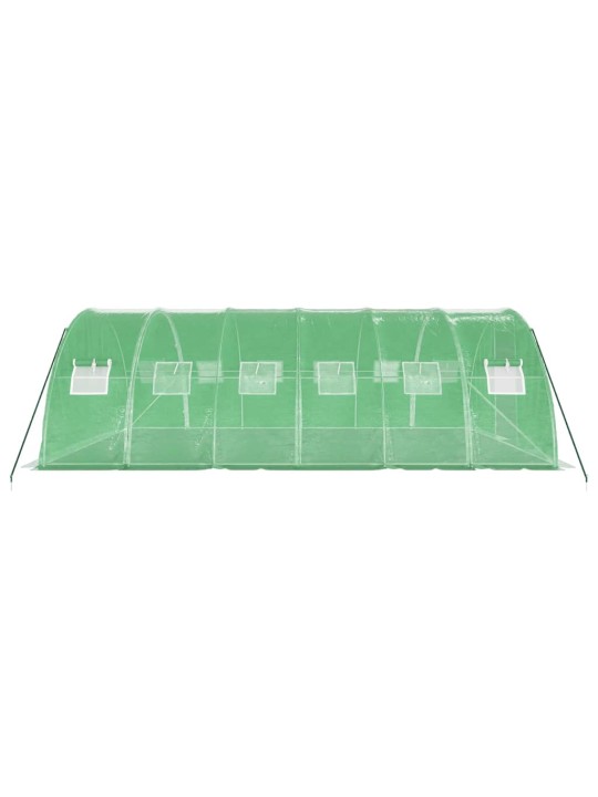 Skleník s ocelovým rámem zelený 24 m² 6 x 4 x 2 m
