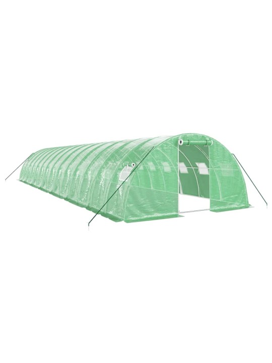Skleník s ocelovým rámem zelený 56 m² 14 x 4 x 2 m