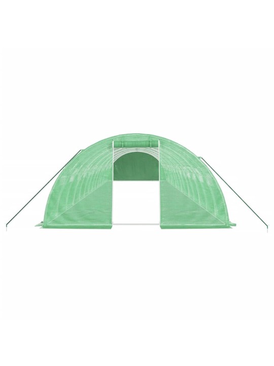 Skleník s ocelovým rámem zelený 56 m² 14 x 4 x 2 m