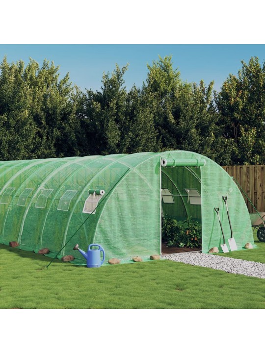 Skleník s ocelovým rámem zelený 56 m² 14 x 4 x 2 m