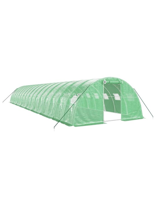 Skleník s ocelovým rámem zelený 64 m² 16 x 4 x 2 m
