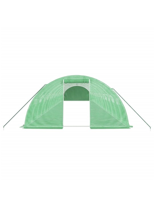 Skleník s ocelovým rámem zelený 64 m² 16 x 4 x 2 m