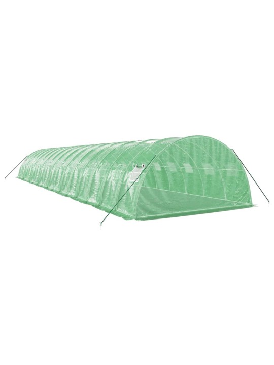 Skleník s ocelovým rámem zelený 64 m² 16 x 4 x 2 m