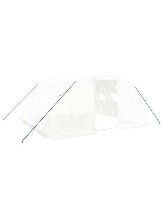 Skleník s ocelovým rámem bílý 16 m² 4 x 4 x 2 m