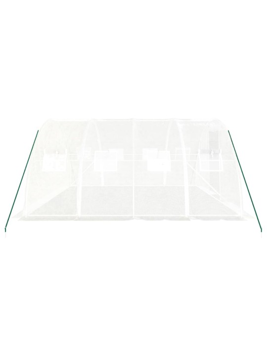 Skleník s ocelovým rámem bílý 16 m² 4 x 4 x 2 m
