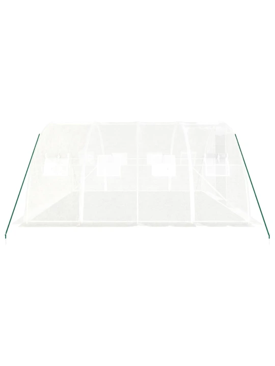 Skleník s ocelovým rámem bílý 16 m² 4 x 4 x 2 m