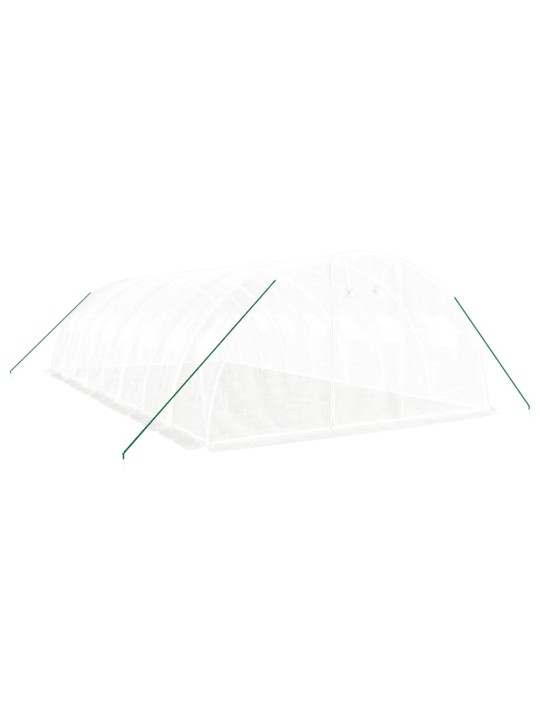 Skleník s ocelovým rámem bílý 32 m² 8 x 4 x 2 m