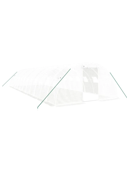 Skleník s ocelovým rámem bílý 48 m² 12 x 4 x 2 m