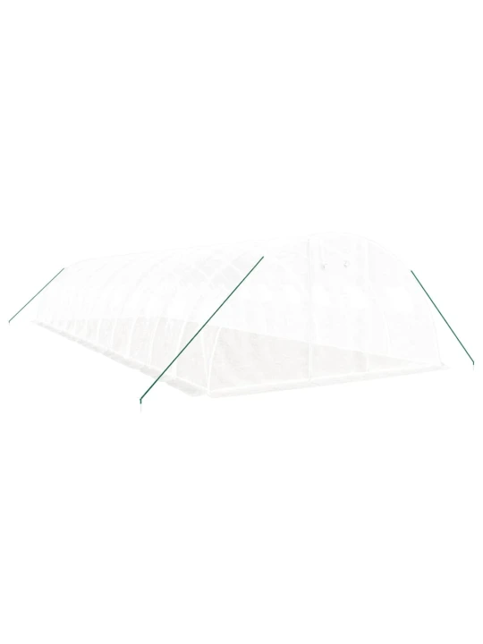 Skleník s ocelovým rámem bílý 48 m² 12 x 4 x 2 m
