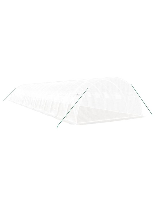 Skleník s ocelovým rámem bílý 64 m² 16 x 4 x 2 m