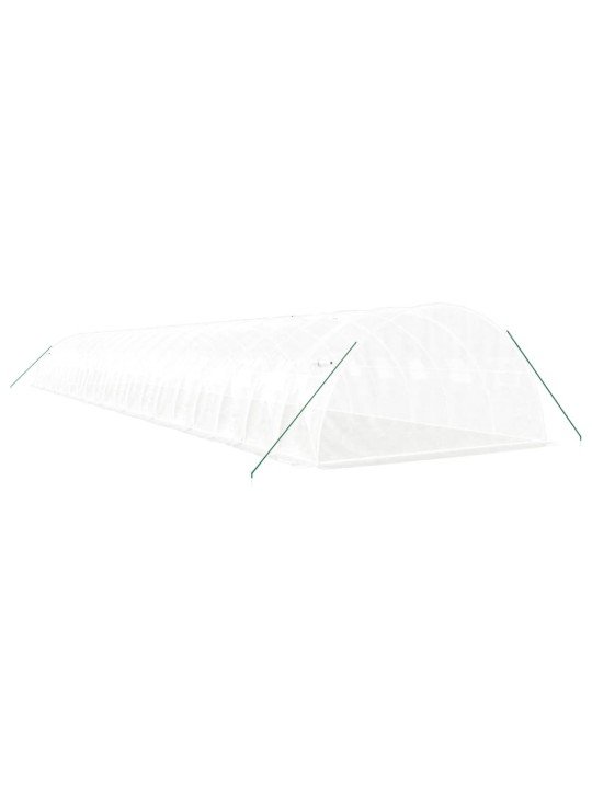 Skleník s ocelovým rámem bílý 80 m² 20 x 4 x 2 m