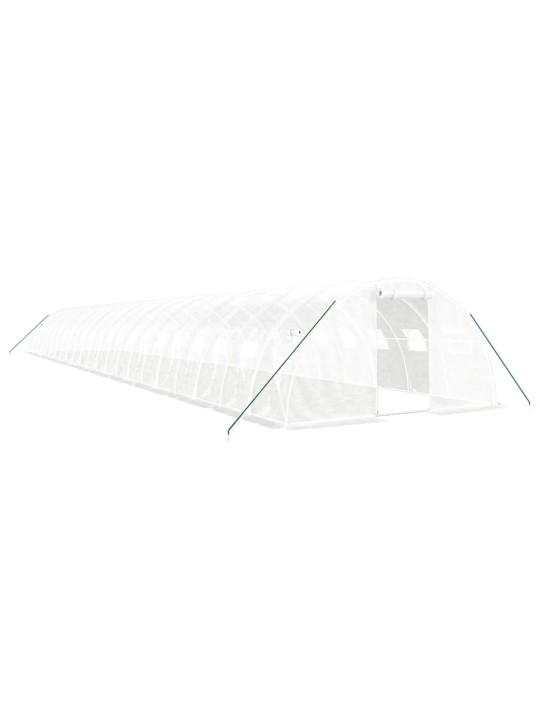 Skleník s ocelovým rámem bílý 88 m² 22 x 4 x 2 m