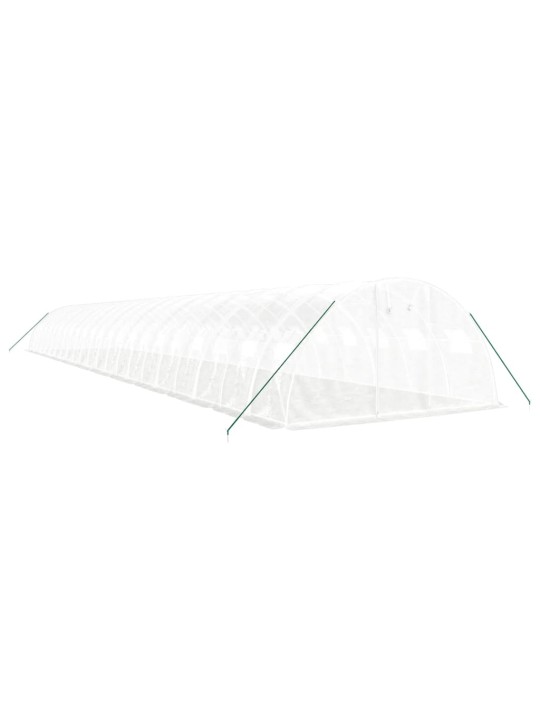 Skleník s ocelovým rámem bílý 88 m² 22 x 4 x 2 m