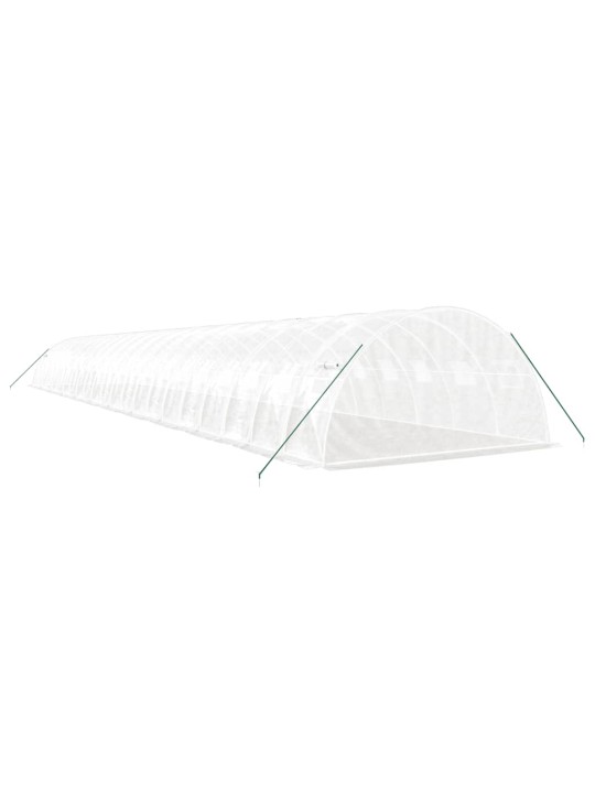 Skleník s ocelovým rámem bílý 88 m² 22 x 4 x 2 m