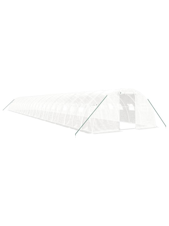 Skleník s ocelovým rámem bílý 96 m² 24 x 4 x 2 m