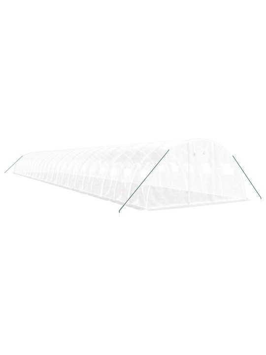 Skleník s ocelovým rámem bílý 96 m² 24 x 4 x 2 m