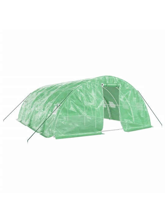 Skleník s ocelovým rámem zelený 30 m² 6 x 5 x 2,3 m
