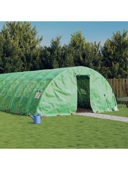 Skleník s ocelovým rámem zelený 40 m² 8 x 5 x 2,3 m
