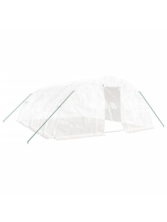 Skleník s ocelovým rámem bílý 30 m² 6 x 5 x 2,3 m