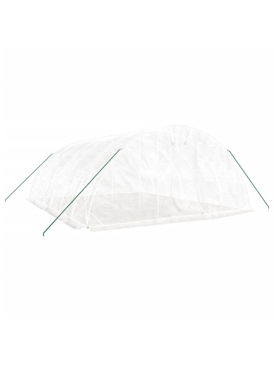 Skleník s ocelovým rámem bílý 30 m² 6 x 5 x 2,3 m