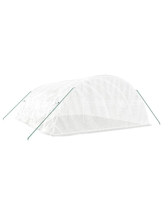 Skleník s ocelovým rámem bílý 30 m² 6 x 5 x 2,3 m