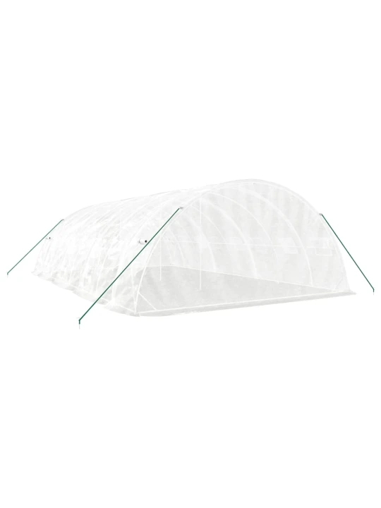 Skleník s ocelovým rámem bílý 40 m² 8 x 5 x 2,3 m