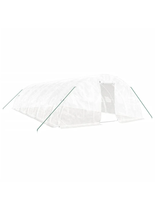 Skleník s ocelovým rámem bílý 50 m² 10 x 5 x 2,3 m