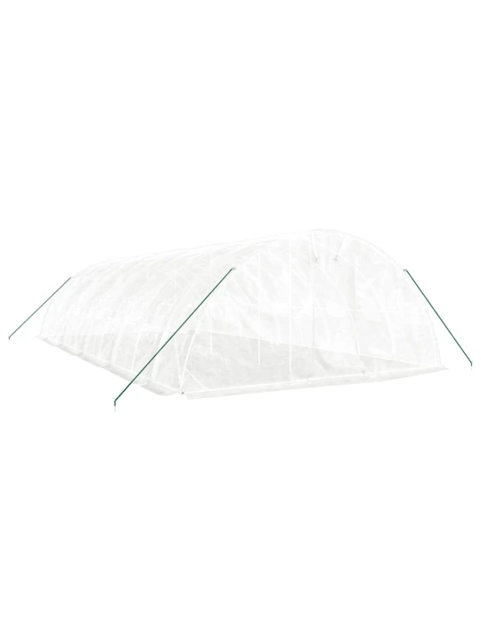 Skleník s ocelovým rámem bílý 50 m² 10 x 5 x 2,3 m