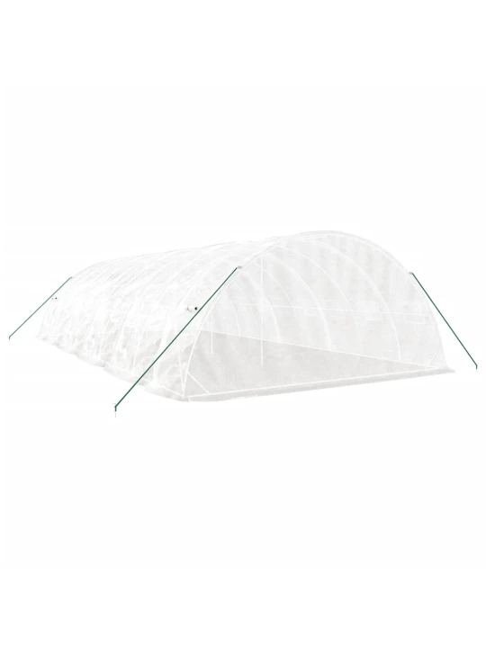 Skleník s ocelovým rámem bílý 50 m² 10 x 5 x 2,3 m