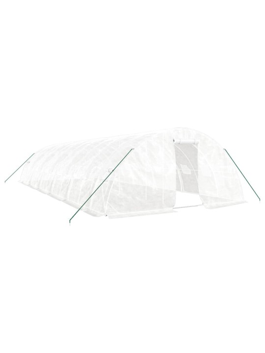Skleník s ocelovým rámem bílý 60 m² 12 x 5 x 2,3 m