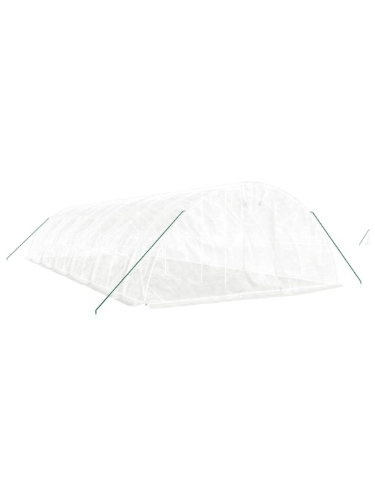 Skleník s ocelovým rámem bílý 60 m² 12 x 5 x 2,3 m