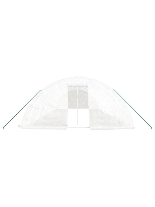 Skleník s ocelovým rámem bílý 60 m² 12 x 5 x 2,3 m