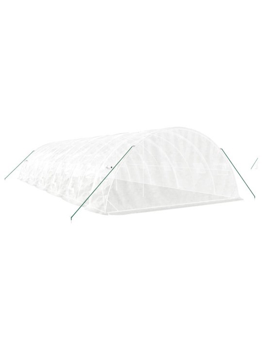 Skleník s ocelovým rámem bílý 60 m² 12 x 5 x 2,3 m