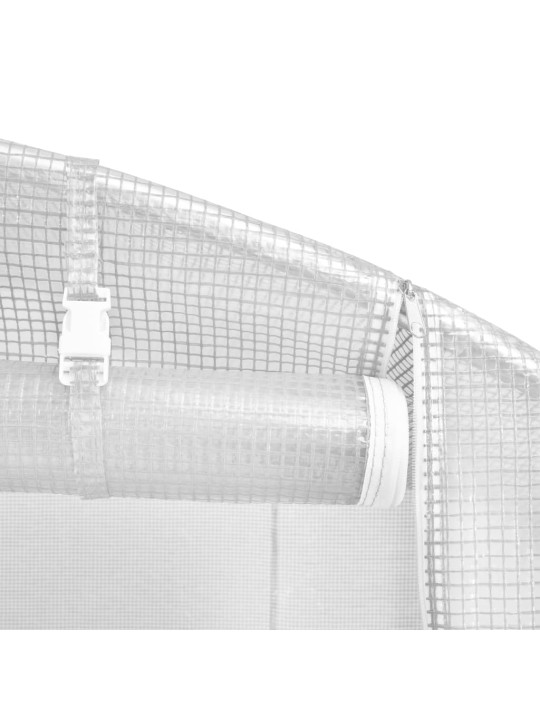 Skleník s ocelovým rámem bílý 60 m² 12 x 5 x 2,3 m
