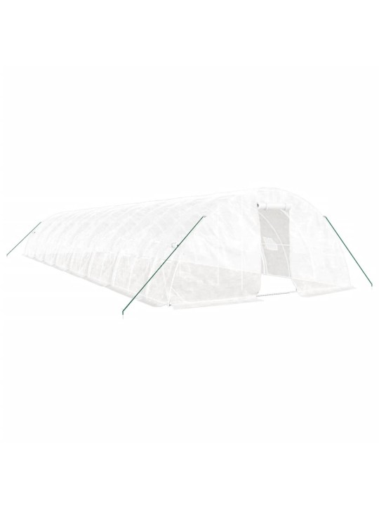 Skleník s ocelovým rámem bílý 80 m² 16 x 5 x 2,3 m