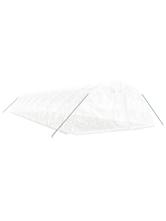 Skleník s ocelovým rámem bílý 80 m² 16 x 5 x 2,3 m