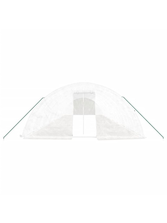 Skleník s ocelovým rámem bílý 80 m² 16 x 5 x 2,3 m