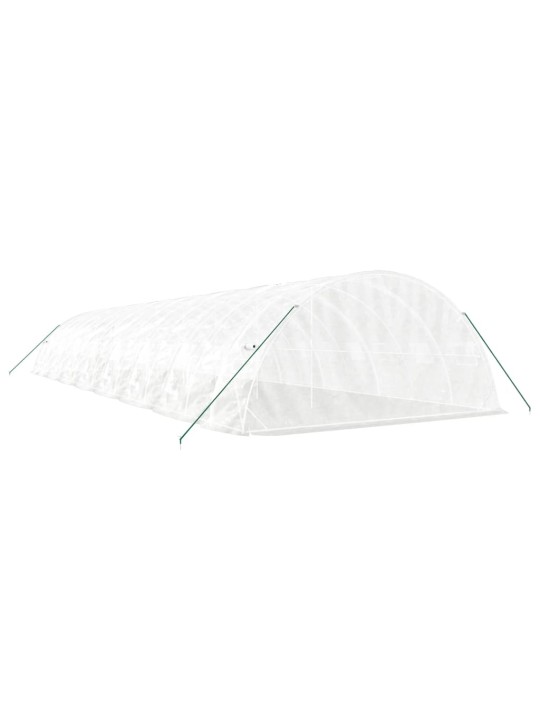 Skleník s ocelovým rámem bílý 80 m² 16 x 5 x 2,3 m