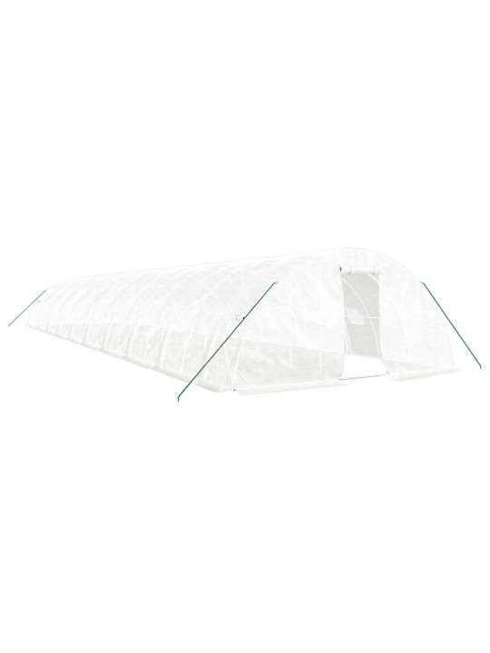 Skleník s ocelovým rámem bílý 100 m² 20 x 5 x 2,3 m
