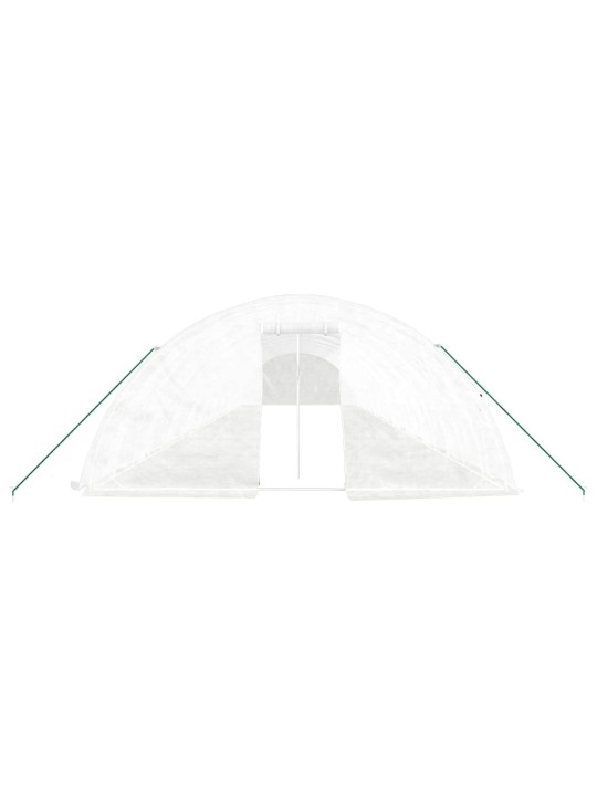 Skleník s ocelovým rámem bílý 100 m² 20 x 5 x 2,3 m