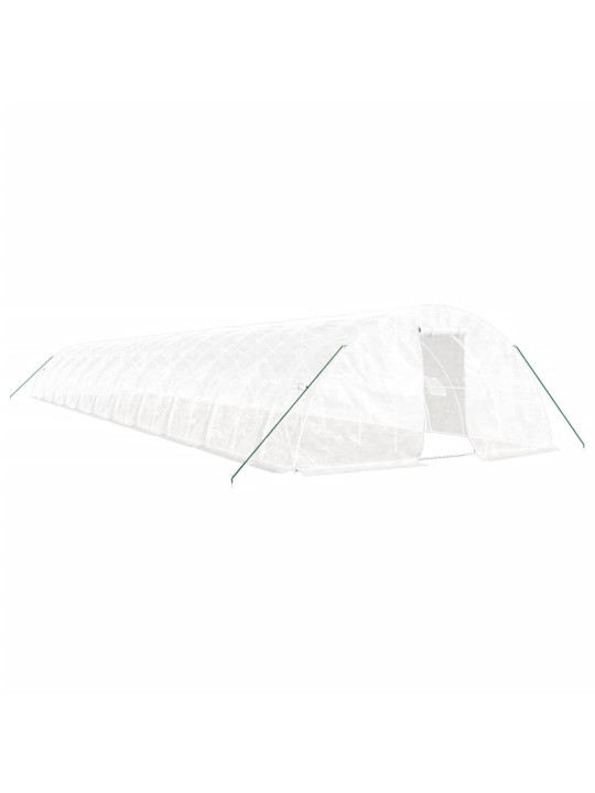 Skleník s ocelovým rámem bílý 110 m² 22 x 5 x 2,3 m