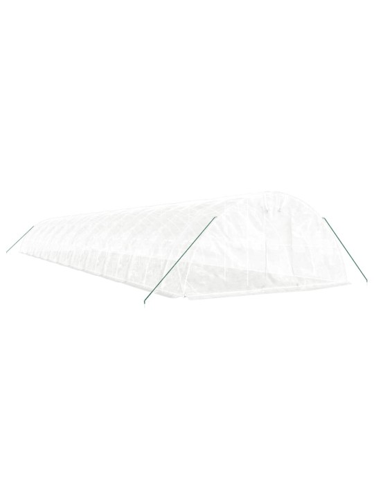Skleník s ocelovým rámem bílý 110 m² 22 x 5 x 2,3 m