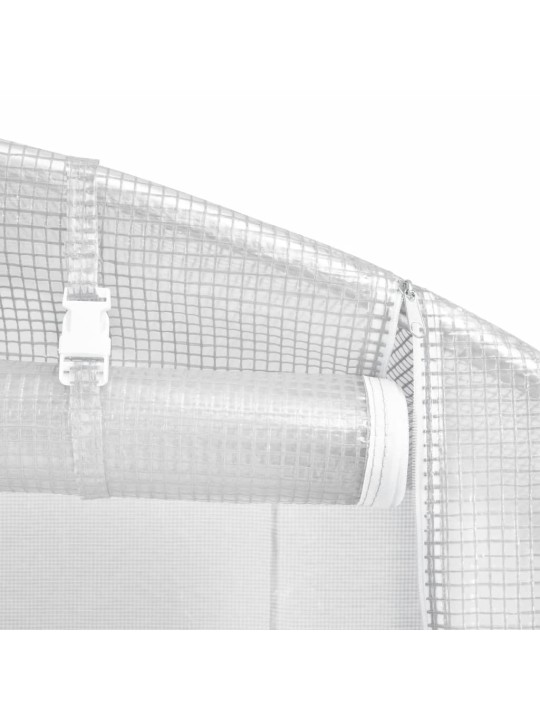 Skleník s ocelovým rámem bílý 110 m² 22 x 5 x 2,3 m
