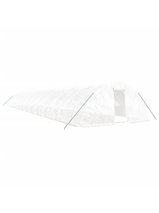 Skleník s ocelovým rámem bílý 120 m² 24 x 5 x 2,3 m